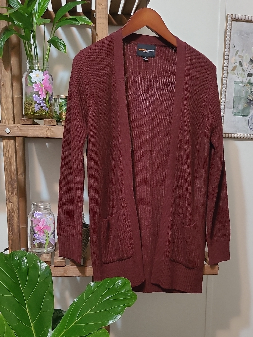 Burgundy Rust Cardigan